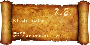Klich Eszter névjegykártya